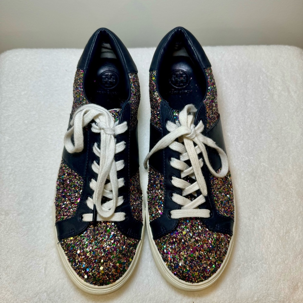 Tory Burch Multicolor Glitter Leather Sneakers